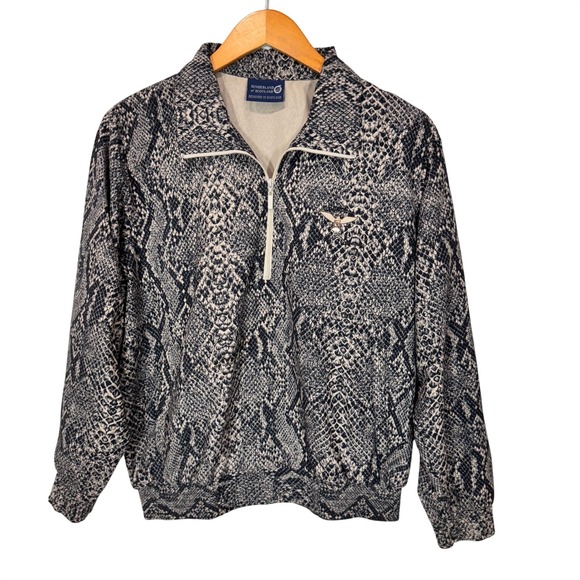 Sunderland Of Scotland Jackets & Blazers - Sunderland of Scotland Windbreaker Women M Grey Snakeskin 1/4 Zip Pullover Golf